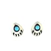 Sterling-silver Navajo Bear Paw and Turquoise Post-earrings designed by Janice White.