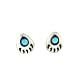 Sterling-silver Navajo Bear Paw and Turquoise Post-earrings designed by Janice White.