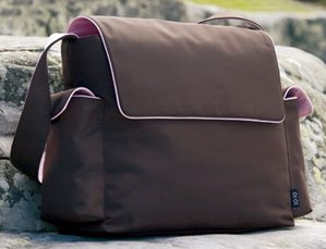 Solid Brown w/Pink Diaper Bag