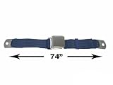 2-Point Lap Seat Belt, Navy, 74 Inch Length, with Chrome Lift Latch