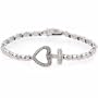 Sterling Silver Simulated Diamond cz Pave Heart Square Circle Tennis Bracelet