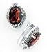 Jewelry : Large Sterling Silver GARNET Marcasite Clip On Earrings