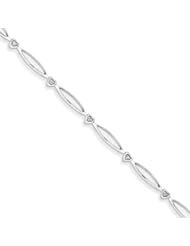 Genuine .925 Sterling Silver Diamond Bracelet 5 Grams . 100% Satisfaction Guaranteed.