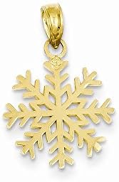 14k Yellow Gold 3-D Snowflake Pendant