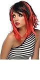 Two Tone Streak Wig (Black/Red) Adult Accessory