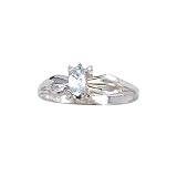10K White Gold 0.01 ct. Diamond and 5 x 3 MM Oval Shaped Aquamarine Ring