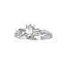 10K White Gold 0.01 ct. Diamond and 5 x 3 MM Oval Shaped Aquamarine Ring