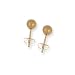14k Yellow Gold Large (L) Size 5mm Patchwork Design Ball Stud Earrings, HypoAllergenic