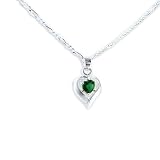 Birthstone May Emerald Heart Crystal Sterling Silver Necklace 31BXNgZbIuL. SL160 Birthstone May Emerald Heart Crystal Sterling Silver Necklace