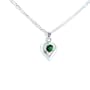 Birthstone May Emerald Heart Crystal Sterling Silver Necklace