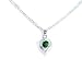 Birthstone May Emerald Heart Crystal Sterling Silver Necklace
