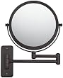 Dual Arm 5X Magnifying Wall Mounted Mirror, Dark Bronze
