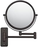 Dual Arm 5X Magnifying Wall Mounted Mirror, Very Dark Bronze
