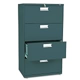 HON 600 Series 4-Drawer Lateral File, 30w x19-1/4d (Charcoal)
