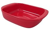 Chantal Ceramic 3-1/4 Quart Rectangular Baker, Glossy Red