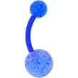 Bioplast Electric Blue Glitter Belly Ring