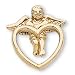 The Perfect 14K Yellow Gold Heart Angel Pin