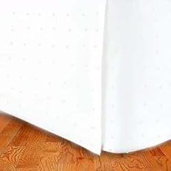 300TC Egyptian Cotton KING Bed Skirt WHITE SQUARE BY MARRIKAS