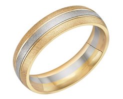 18kt Gold and Platinum Frost Wedding Band