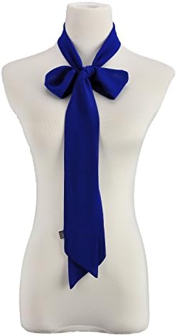 Women's Fashion Classic 100% Chiffon Solid Color Thin Long Scarf Ribbon (Royal Blue)