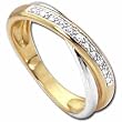 Two Tone Crossover Diamond Fancy Ring