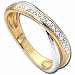Two Tone Crossover Diamond Fancy Ring