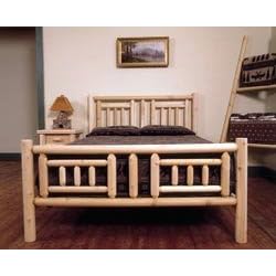 Quilt canopy bed - queen (White Cedar) (89L x 68W x 80H) by Old Adirondack Inc.