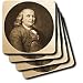Scenes from the Past Classics - Benjamin Franklin Sepia - Coasters