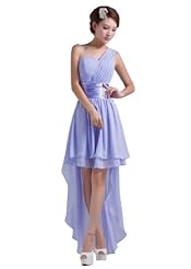 Asymmetric Chiffon/Polyester One Shoulder Short Bridesmaid Dress  With a Sash 