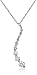 Amazon Collection 10k White Gold Journey Diamond Curve Pendant Necklace (1/2 cttw), 18