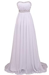 A-line Floor Length Backless Beaded Evening Dress/Prom Dress/Wedding Dress 