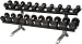 TKO 822CDR Commercial 10 Pair Dumbbell Rack with Saddles, Silver Metallic