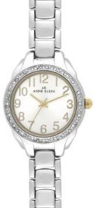 AK Anne Klein #10-8867SVTT Women's Stainless Steel Swarovski&reg; Accented Bracelet Watch