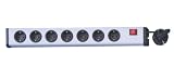 Ehmann 0201e60072301 Universal Steckdosenleiste 7-fach plus, silber-schwarz