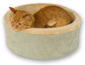 Childrens Toyshop  Pet Supplies : K&H Thermo-Kitty Bed 16-Inch Diameter, Sage