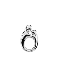 15.00x11.25 mm Small Mother and Twin Pendant in 14K White Gold