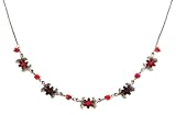 Michal Negrin Beautiful Swarovski Crystal Necklace with Flowers & Leaves all the way arround; - Victorian style, made in Israel
