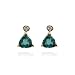 14k Yellow Gold Trillion Cut Apatite and Diamond Dangle Earrings