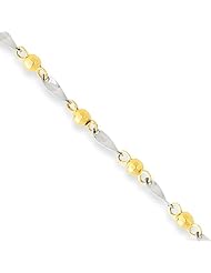14k Two-tone D/C Fancy Link Bracelet
