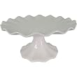 White Ceramic Fluted Cake Stand, Large