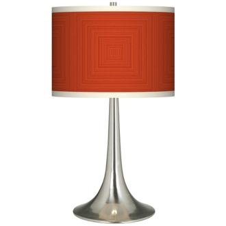 Stacy Garcia Crackled Square Coral Giclee Trumpet Table Lamp