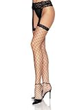 Lycra Fence Net Garter Belt Suspender Nylon Stocking with Lace Garter Belt