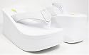 Volatile Curfew 3" White Glitter Flip Flop Thongs