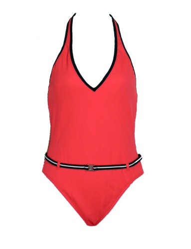 Nautica Watermelon Halter One Piece Swimsuit with Belt