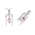 Oval Cut Pink Cz Chime Pendant Sterling Silver