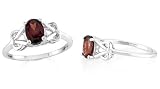 Oval Cut Garnet Ring Sterling SIlver