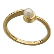 14K Yellow Gold. Cultured White Pearl Ring