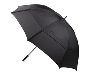 GustBuster Proseries Gold 62-Inch Golf Umbrella (Black)