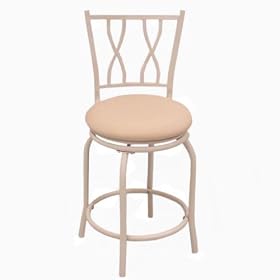 Beige Double Crossback Metal Stool - 24 by Target Marketing Systems, Inc