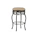 Hillsdale Lincoln 30-Inch Backless Swivel Bar Stool, Black Gold Finish with Beige Fabric